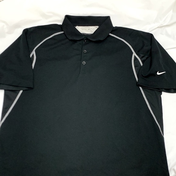 Men Nike Golf Black Dri Fit Paneled Raglan Sleeve Polo Size L - Picture 1 of 6
